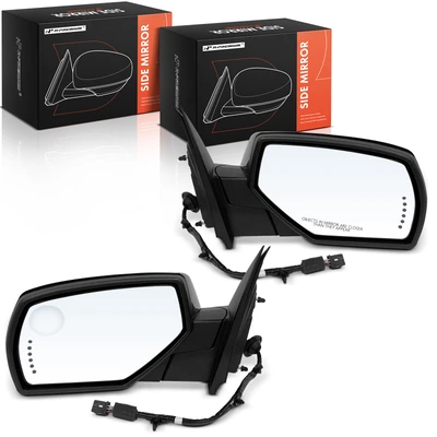 2 Pcs Driver & Passenger Black Mirror with Power Glass Adjust