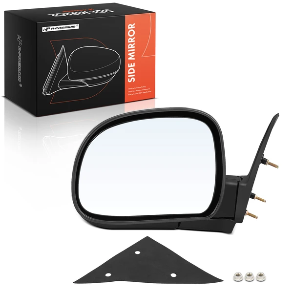 Left Driver Side Mirror, Manual, Black A-Premium APMI276