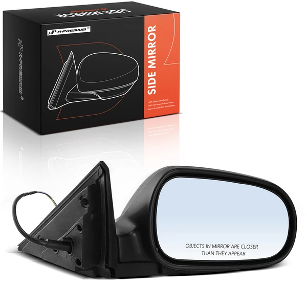 Right Passenger Side Mirror, Power Adjustment, Manual Folding, Black A-Premium APMI2837TW