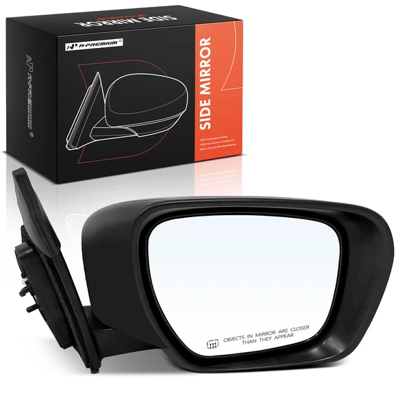 Right Passenger Side Mirror, Powered, with Heated, Smooth Black A-Premium APMI2845TW