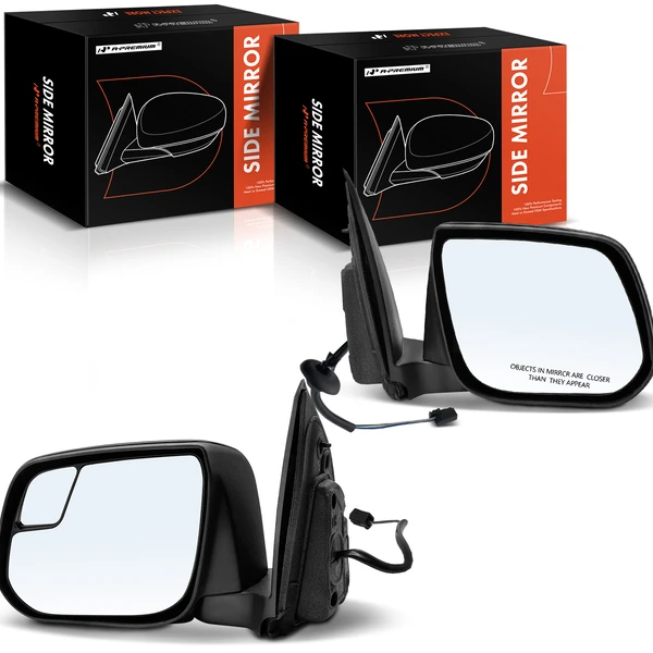 2017-2019 GMC Canyon Driver & Passenger Mirror, Powered 2017-2019 GMC Canyon, Smooth Black A-Premium APMI1634TW