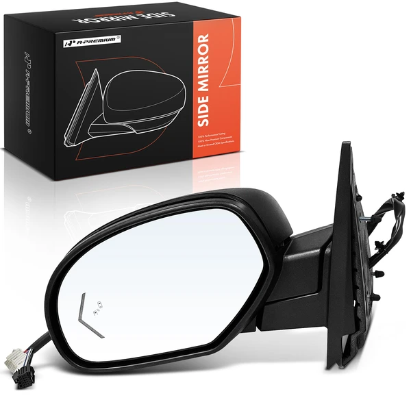 2007-2014 Chevrolet Tahoe Left Driver Side Mirror, Powered, with Heated, Textured Black A-Premium APMI2196