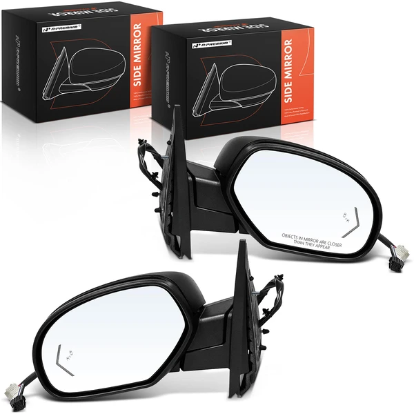 2007-2014 GMC Yukon XL 1500 Driver & Passenger Mirror, Powered, with Heated, Textured Black A-Premium APMI2195