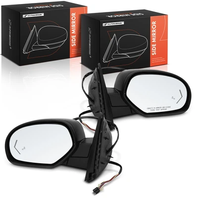 2 Pcs Driver & Passenger Black Mirror with Power Glass Adjust