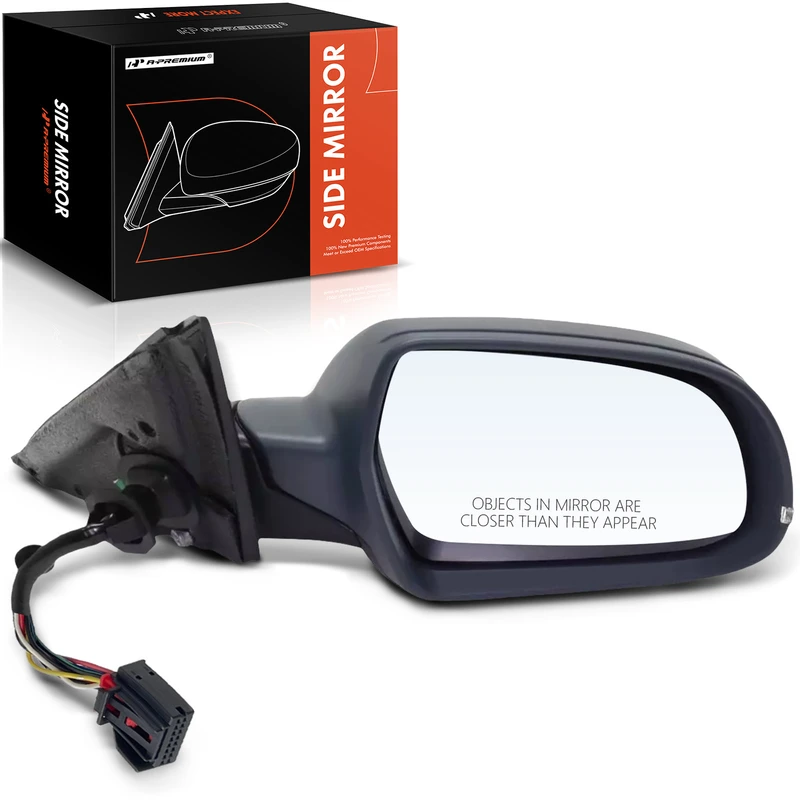 1-Pc Primed Mirror, Right Passenger Side, Power, Yes (Also fits Non-Heated) Heated, A-Premium APMI1637TW