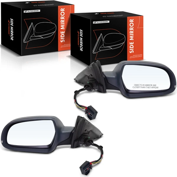 2011-2013 Audi A3 Driver & Passenger Mirror, Powered, with Heated, Primed Gray A-Premium APMI1636TW