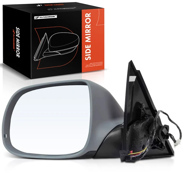 2011-2013 Audi A3 Quattro Left Driver Side Mirror, with Heating, Power Adjustment, Power Folding, Primed Gray A-Premium APMI1639TW