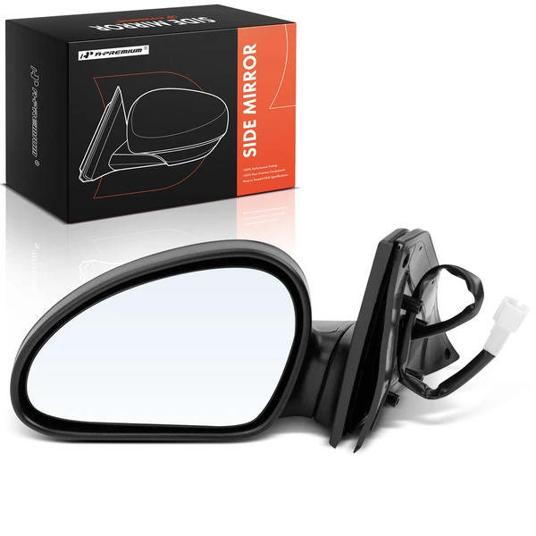 Left Driver Side Mirror, Powered, Black A-Premium APMI2856TW