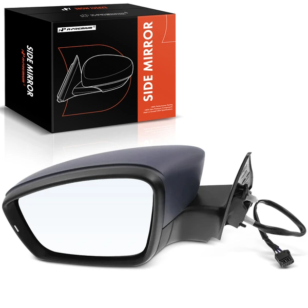 Left Driver Side Mirror, with Heating, Power Adjustment, Manual Folding, Primed Gray A-Premium APMI1643TW