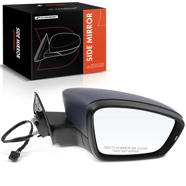 Right Passenger Side Mirror, with Heating, Power Adjustment, Manual Folding, Primed Gray A-Premium APMI1645TW