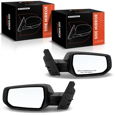 2 Pcs Driver & Passenger Smooth Black Mirror with Heated