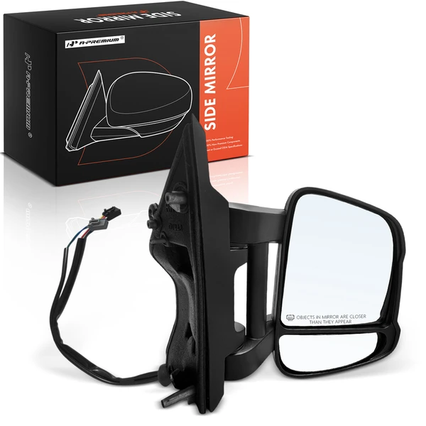 2021-2023 Ram ProMaster 1500 Front Right Passenger Side Mirror, with Heating, Power Adjustment, Manual Folding, Textured Black A-Premium APMI2534