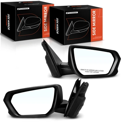 2 Pcs Driver & Passenger Smooth Black Mirror with Heated