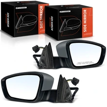 2 Pcs Driver & Passenger Black Mirror with Heated
