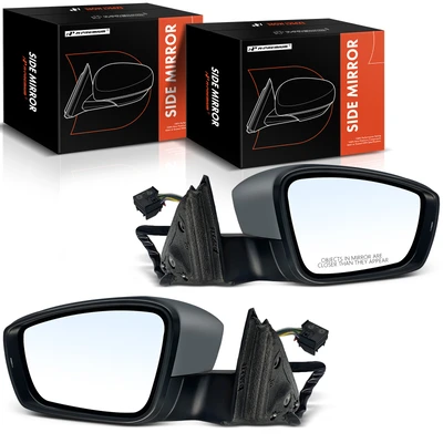 2 Pcs Driver & Passenger Black Mirror with Heated