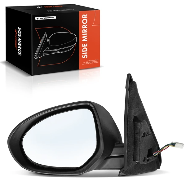 2010-2013 Mazda 3 Left Driver Side Mirror, Powered, with Heated, Smooth Black A-Premium APMI1657TW