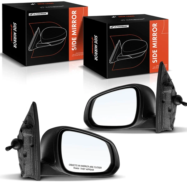 Driver & Passenger Mirror, Power Adjustment, Manual Folding, Textured Black A-Premium APMI1658TW