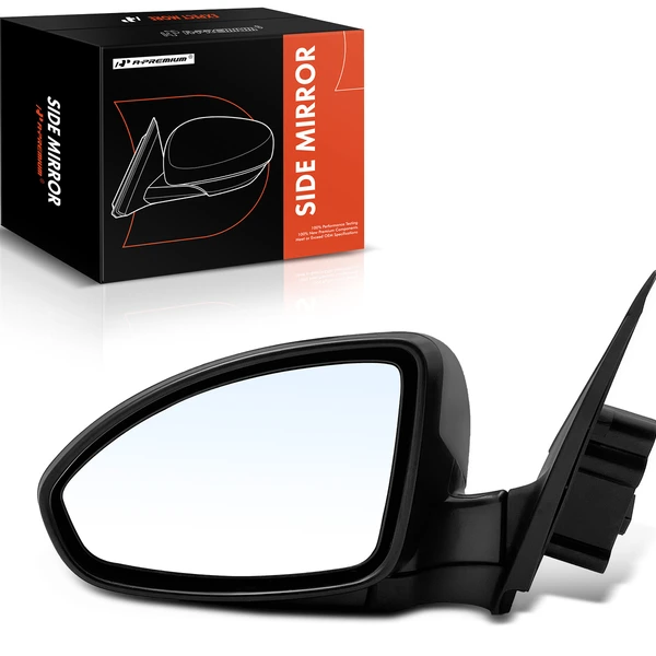 Left Driver Side Mirror, with Heating, Power Adjustment, Manual Folding, Primed Gray A-Premium APMI856