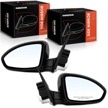 2 Pcs Driver & Passenger Black Mirror with Power Glass Adjust