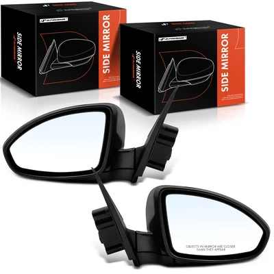 2 Pcs Driver & Passenger Black Mirror with Power Glass Adjust