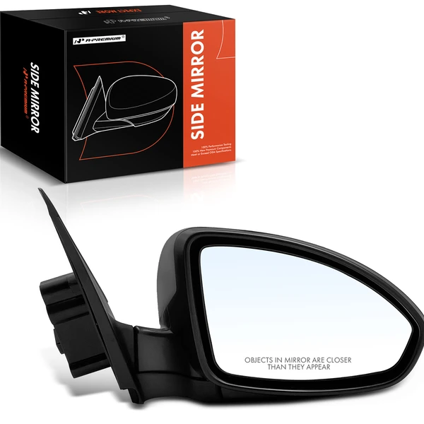 Right Passenger Side Mirror, with Heating, Power Adjustment, Manual Folding, Primed Gray A-Premium APMI857