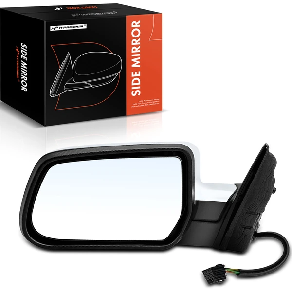 Left Driver Side Mirror, with Heating, Power Adjustment, Manual Folding, Chrome A-Premium APMI858