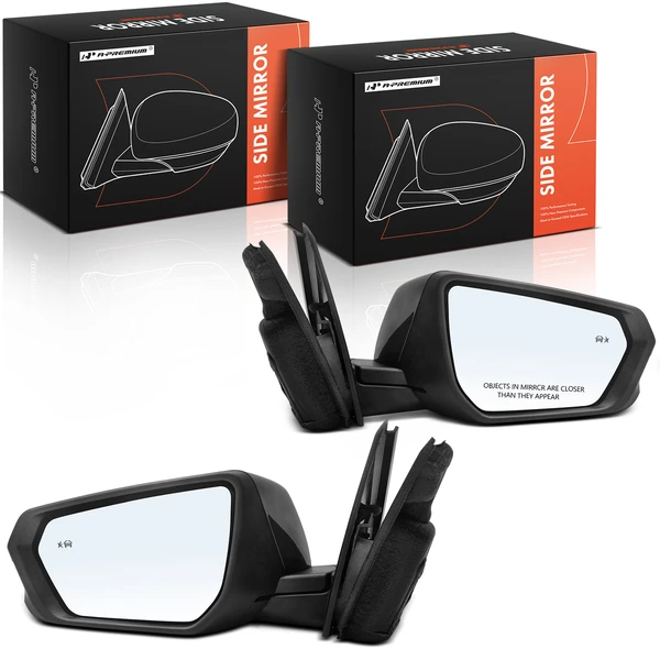 2018-2023 GMC Terrain Driver & Passenger Mirror, Powered, with Heated, Smooth Black A-Premium APMI1666TW