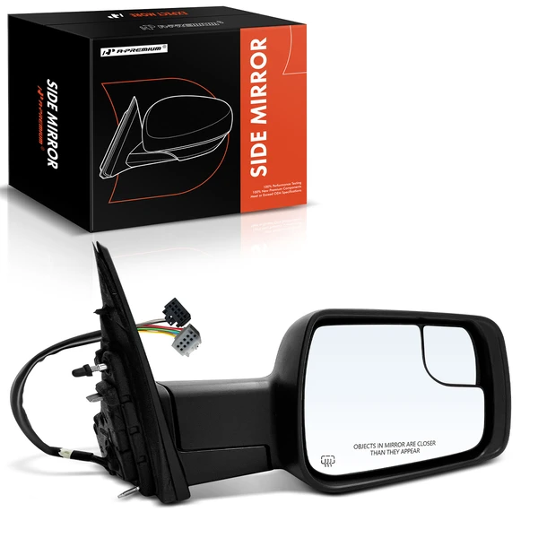 Right Passenger Side Mirror, Powered, with Heated, Gloss Black A-Premium APMI1675TW