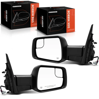 Driver & Passenger Mirror, with Heating, Power Adjustment, Power Folding, Gloss Black A-Premium APMI1676TW