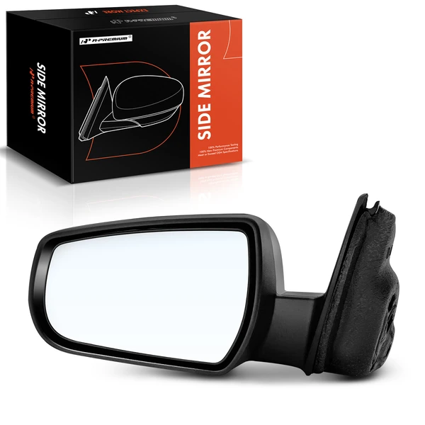 Left Driver Side Mirror, with Heating, Power Adjustment, Non-Folding, Smooth Black A-Premium APMI862