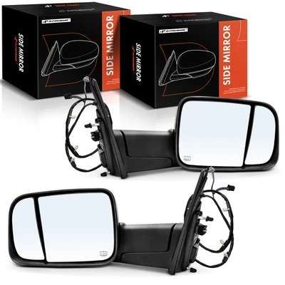 2 Pcs Driver & Passenger Textured Black Mirror with Heated