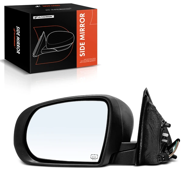 Left Driver Side Mirror, Powered, with Heated, Textured Black A-Premium APMI1691TW