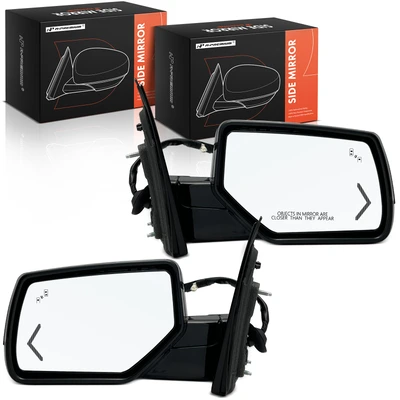 2 Pcs Driver & Passenger Smooth Black Mirror with Power Glass Adjust