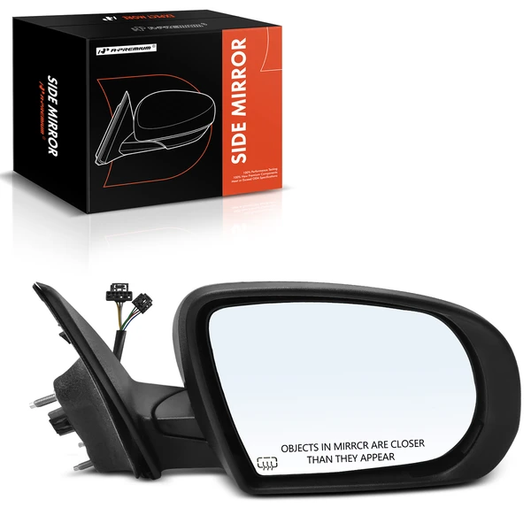 Right Passenger Side Mirror, Powered, with Heated, Smooth Black A-Premium APMI1693TW