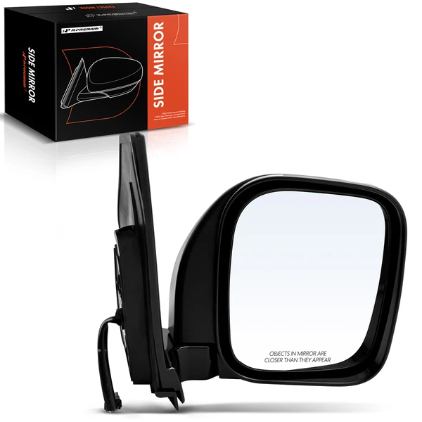 Right Passenger Side Mirror, with Heating, Power Adjustment, Manual Folding, Primed Black A-Premium APMI1697TW