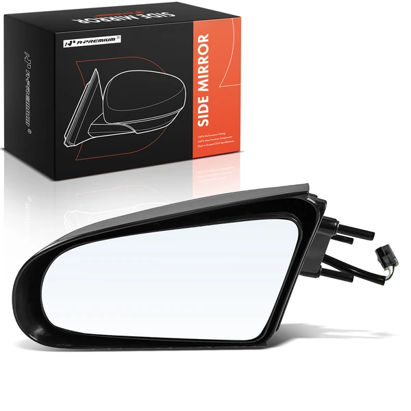 Left Driver Side Mirror, Power Adjustment, Manual Folding, Black A-Premium APMI2882TW