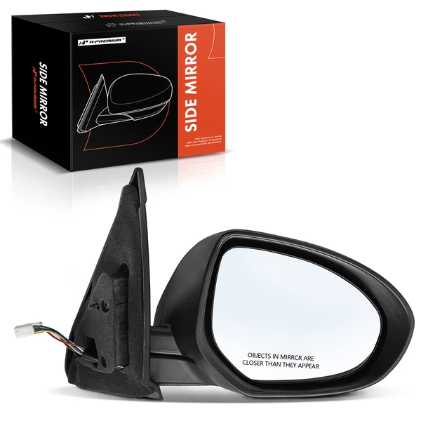 Right Passenger Side Mirror, Powered, with Heated, Smooth Black A-Premium APMI1701TW