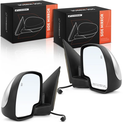 2 Pcs Driver & Passenger Chrome Power Heated Mirror