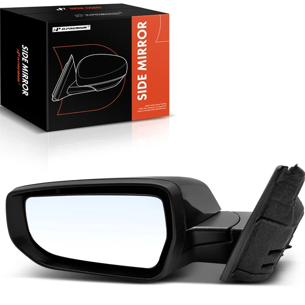 Left Driver Side Mirror, Powered, Smooth Black A-Premium APMI874