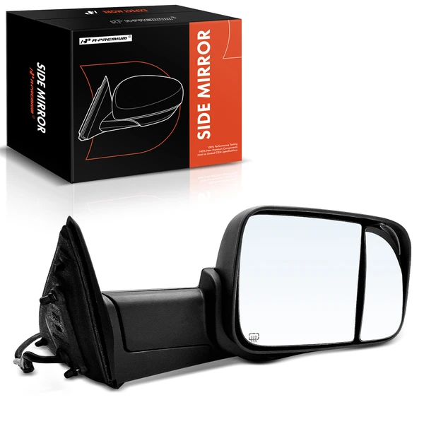 2019-2022 Ram 2500 Right Passenger Side Mirror, Powered, with Heated, Textured Black A-Premium APMI1709TW