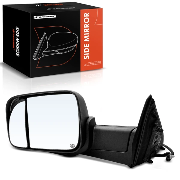 Left Driver Side Mirror, Powered, with Heated, Textured Black A-Premium APMI1710TW