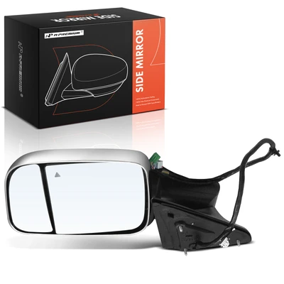 Driver Chrome Towing Mirror with Power Glass Adjust