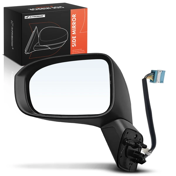 Left Driver Side Mirror, with Heating, Power Adjustment, Manual Folding, Smooth Black A-Premium APMI2538