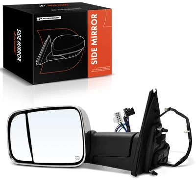 Left Driver Side Mirror, with Heating, Power Adjustment, Manual Folding, Chrome A-Premium APMI1716TW