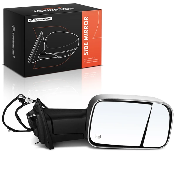 2019-2020 Ram 1500 Right Passenger Side Mirror, Powered, with Heated, Chrome A-Premium APMI1718TW
