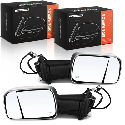 Driver & Passenger Mirror, with Heating, Power Adjustment, Manual Folding, Chrome A-Premium APMI1717TW