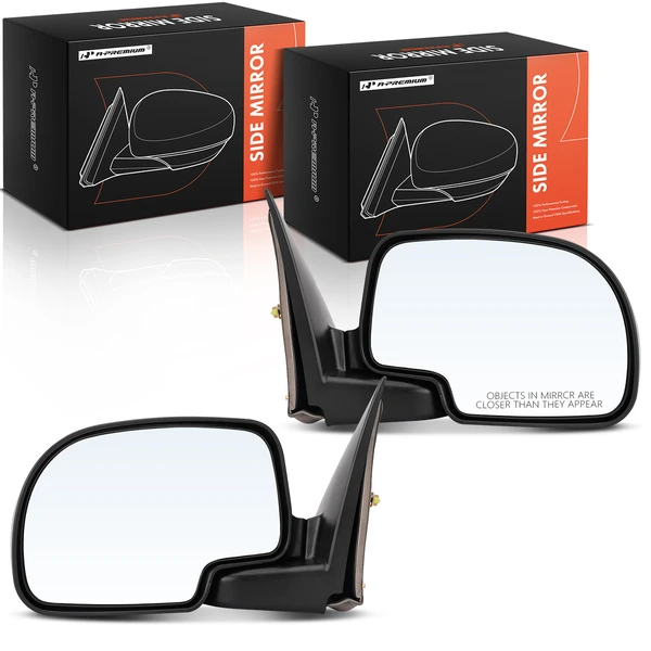 Driver & Passenger Mirror, Manual, Black A-Premium APMI288