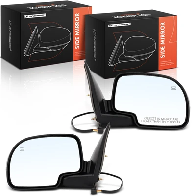 2 Pcs Front Black Manual Folding Mirror