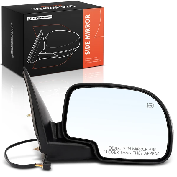 1999-2004 Chevrolet Silverado 2500 Right Passenger Side Mirror, Powered, with Heated, Black A-Premium APMI292