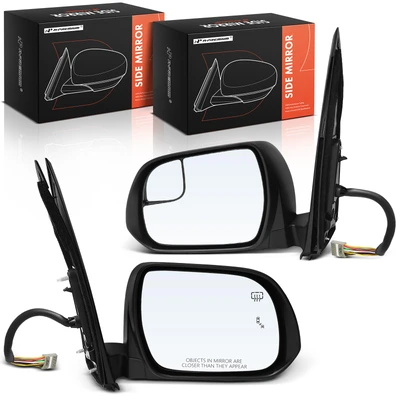 2 Pcs Driver & Passenger Black Mirror with Power Glass Adjust